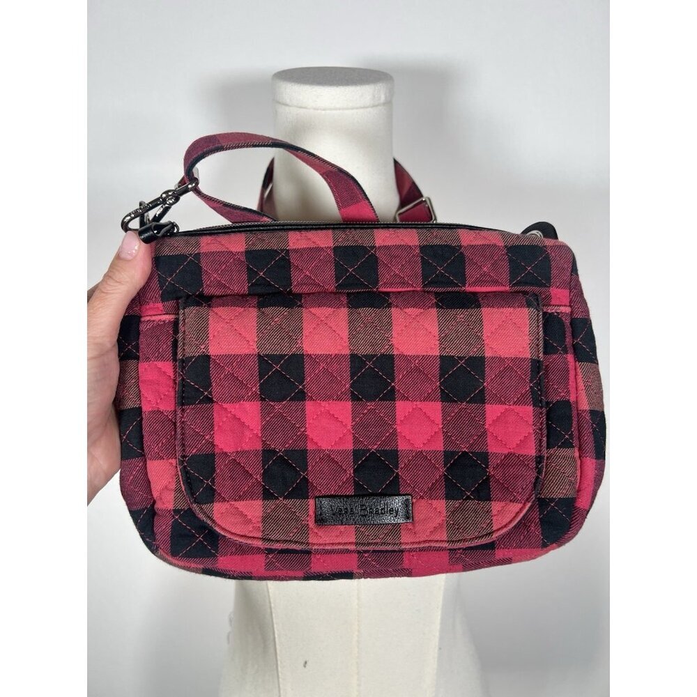 Vera Bradley Little Hipster Crossbody red black buffalo plaid purse preppy